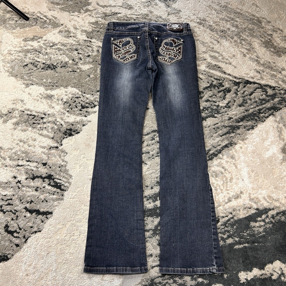 Miss Chic Y2K‎ Rhinestone Embellished Bootcut Jeans Size 7